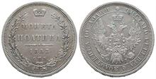 Rußland, Nikolaus I. 1825-1855, 1/2 Rubel (Poltina) 1853