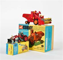 Corgi Toys, Massey Ferguson Mähdrescher + Traktor