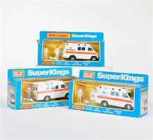 Matchbox Superkings, 3x Ambulance (versch. Ausführungen)