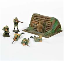 Elastolin/Lineol, Bunker mit 5 schießenden Soldaten