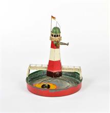 Leuchtturm mit Penny Toy Flugzeug + Schiff