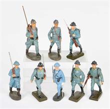 Lineol/Elastolin, 8 französische Soldaten