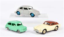 Dinky Toys, Fiat 163, VW 181 + Aceca 167
