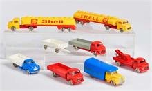 Lego, 5 LKW, 2 Tankwagen Shell + Anhänger