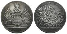 Rußland, Peter I. 1682-1725, Weißmetall Medaille 1716
