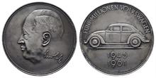 Medaillen - Bundesrepublik Deutschland, Silbermedaille 1961, fünf Millionen Volkswagen.