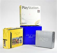 4 Playstation Konsolen  (PS 1 + PS 2) + Zubehör