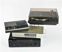 Konvolut Technik: Dual Plattenspieler, Technics CD Player SL-P111, Kenwood Receiver KRF-V5010
