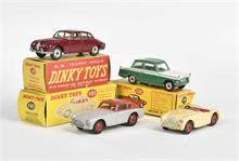 Dinky Toys, 4 Fahrzeuge (Jaguar, Triumph u.a.)