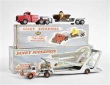 Dinky Supertoys, Mighty Antar Low Loader with Propeller + Tracteur Unic Transporter