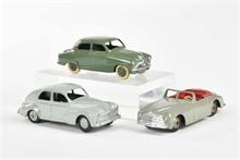 Dinky Toys, 2x Simca + Peugeot