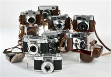 Kodak, Zeiss u.a., 8 Kleinbildkameras 50er Jahre
