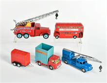 Corgi Toys Chipperfield Fahrzeuge, Dinky Toys Roadmaster Bus + Märklin Autokran