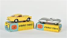 Corgi Toys, Aston Martin DB4 + Lotus Mark Eleven Le Mans Racing Car
