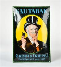 Grimm & Triepel, Emailleschild "Kautabak"