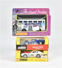 Corgi Toys, Solido + Matchbox, 3 Fahrzeuge