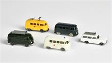 Wiking, 4x VW Bus + Opel