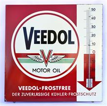 Veedol, Emailleschild mit funktionierendem Thermometer