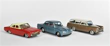 Bandai u.a., VW 1500, Opel Record + Ford Taunus