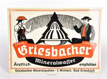 Griesbacher Mineralwasser, Blechschild