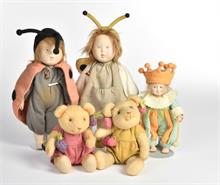 Christa Mann, Chris Trolls Dolls, 3 Puppen & 2 Bären
