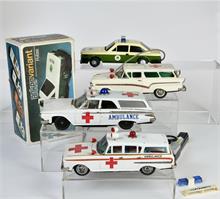 Bandai, Anker u.a., 4 Fahrzeuge ( Ambulance & Polizei)