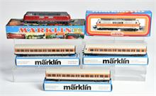 Märklin, Lok V 200 (3021) + Lok 3155 mit 3 S-Bahnwagen