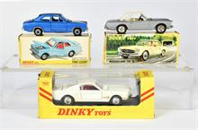 Dinky Toys, 516 Mercedes 230 SL, 161 Ford Mustang + 168 Ford Escort