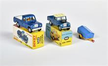 Corgi Toys, 406 Land Rover with trailer + Dinky Toys 344 Land Rover with trailer