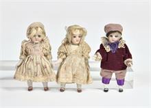 Hertwig / Katzhütte, 3 Puppen für Puppenstube
