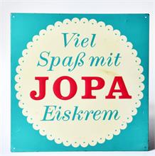 JOPA Eiscreme, Blechschild