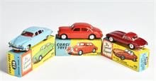 Corgi Toys, Riley Pathfinder Saloon, Jaguar Mark X & Jaguar E-Type