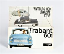 2 Prospekte, Trabant 601, Wartburg 1000