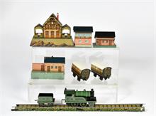 Great Western Penny Toy Lok mit diversen Gebäuden