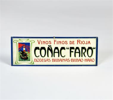 Conac Faro, Blechschild