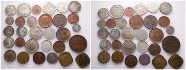 Indien, Britische Oberhoheit bis 1947, Lot von verschiedenen Kleinmünzen