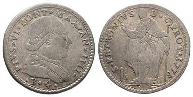 Italien, Bologna, Pius VI. 1775-1799, 4 Bolognini, 1778