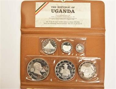 Uganda, Proof Set zu 2-30 Shillings, 1969, K/M PS 3/5