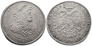 Leopold I., 1657-1705, Reichstaler, 1692, KB, Kremnitz, Dav. 3262