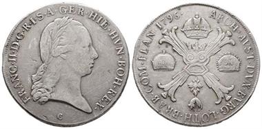 Franz II., 1792-1806, Kronentaler, 1796, C. Prag, Her. 475