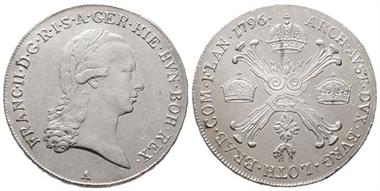 Franz II., 1792-1806, 1/2 Kronentaler, 1796, A. Wien,  Her. 500