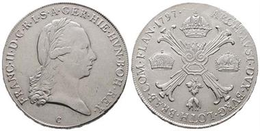 Franz II., 1792-1806, Kronentaler, 1797, C. Prag, Her. 476