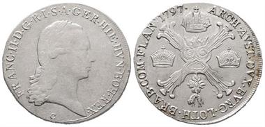 Franz II., 1792-1806, 1/2 Kronentaler, 1797, C. Prag, Her. 509