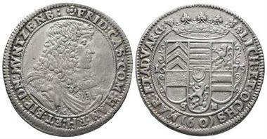 Hanau, Münzenberg, Friedrich Casimir von Hanau-Lichtenberg, 1642-1685, 60 Kreuzer, 1675, Hanau, Dav. 547
