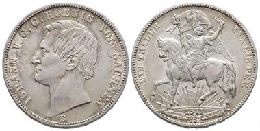 Sachsen, Johann, 1854-1873, Taler, 1871, B. Dresden, AKS 159