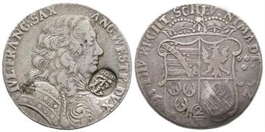 Sachsen, Lauenburg, Julius Franz , 1666-1689, 2/3 Taler, 1678, mit Gegenstempel des Fränkischen Kreis, Dav. 604