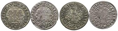 Schlesien,Liegnitz-Brieg, Georg III., Ludwig und Christian, 1639-1663, 3 Kreuzer, 1656 und 1657