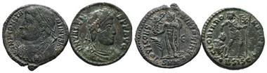 Lot von 2 Römischen AE-Follis, 307-337  und Ae-Centenionalis 375-392
