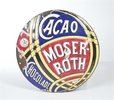 Emailleschild "Moser Roth Cacao"