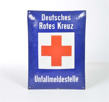 Emailleschild "Deutsches Rotes Kreuz - Unfallmeldestelle"